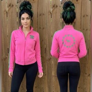 🩷💚 RARE⭐️⭐️⭐️ Victoria’s Secret “PINK” SHINING PINK STARS Track Jacket 💚🩷